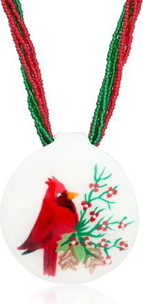 Ross-Simons Italian Multicolored Murano Glass Multi-Strand Cardinal Pendant Necklace With 18kt Gold Over Sterling