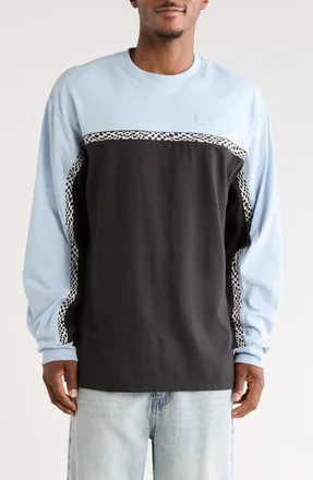 Vans Colorblock Long Sleeve Sweatshirt in Soft Slate-Black at Nordstrom, Size Xx-Large
