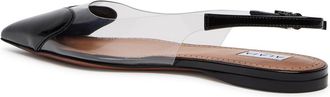 Alaia Le Coeur Patent Leather Slingback Flats - Black - 39 (IT39 / UK6)