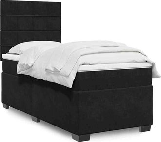 vidaXL Vidaxl - Cama Box Spring Con Colch&oacute;n Cuero Sint&eacute;tico Negro 90x190 Cm