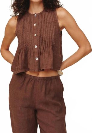 Bella Dahl Sleeveless Pintuck Top In Sea Glass Brown
