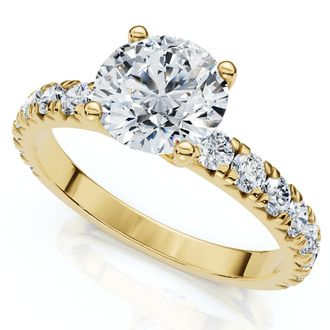 Pompeii3 1 Ct Diamond Round Cut Engagement Ring Single Row 10k White Gold