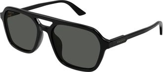 Gucci Sunglasses, unisex, Black, Size: 57 MM Aviator Sunglasses