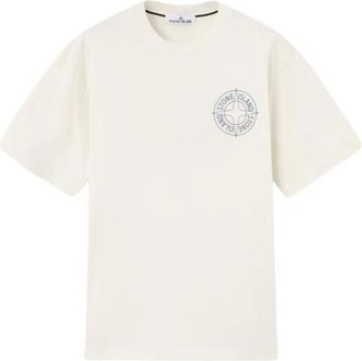 Stone Island T-Shirts, male, White, XL, T-Shirt Stone E26