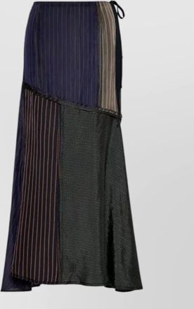 Maison Margiela patchwork pinstripe a-line wrap skirt