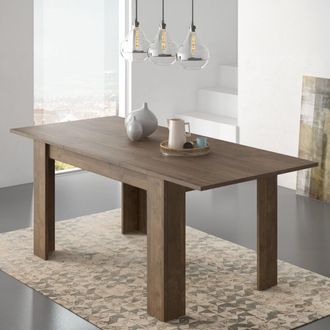 Dmora Tavolo Allungabile Marene, Allungabile, Meccanismo Estensione Allunga Centrale, Lunghezza Massima 200 Cm, 200x90x75h Cm Marrone Noce