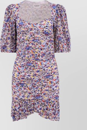 Isabel Marant organic cotton draped 3/4 sleeve mini dress