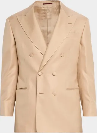 Brunello Cucinelli Men & apos;s Double-Breasted Silk Sport Coat