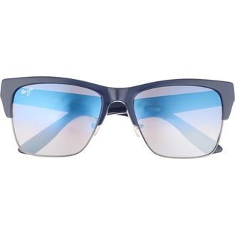 Maui Jim 56mm Square Polarized Sunglasses in Blue Blue Blue at Nordstrom Rack
