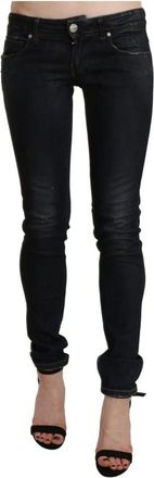Acht Low Waist Skinny Denim Jeans - Dames - Skinny Jeans - Zwart - W26 - Denim - Jeans