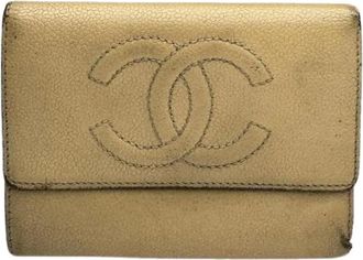 Chanel Pre-owned Wallets, female, Beige, Size: ONE SIZE Pre-owned Leather Wallet