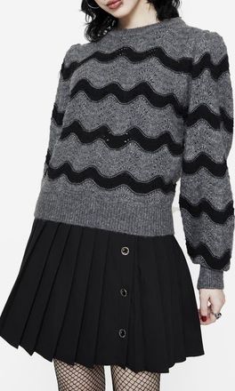 Disturbia Nave Stripe Knit Sweater in Grey at Nordstrom, Size X-Large
