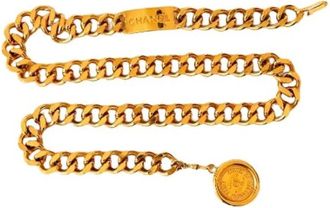 Chanel Pre-owned Belts, female, Yellow, Size: ONE SIZE Pre-owned Vintage Large Link Belt