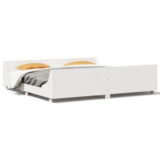 Berkfield Home Bed Frame without Mattress White 180x200 cm Super King Solid Wood Pine