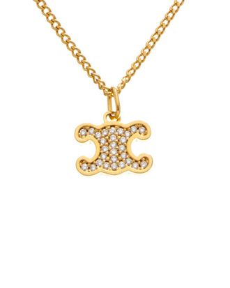 Celine Celine Triomphe Rhinestone Necklace