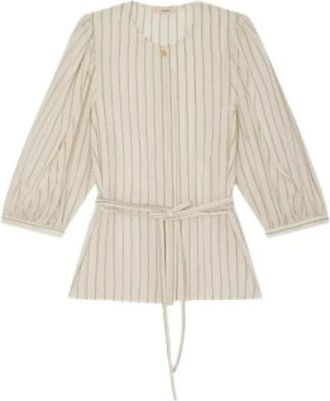 Sessun Georgia Blouse - Dames - Blouses - Beige - M - Overhemden