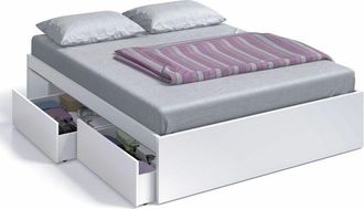 Forés Cama 150 Kendra 4 cajones blanco artik