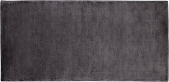 Beliani Beliani - Alfombra De Viscosa Gris Oscuro 80 X 150 Cm Pelo Corto Sala De Estar Gesi Ii