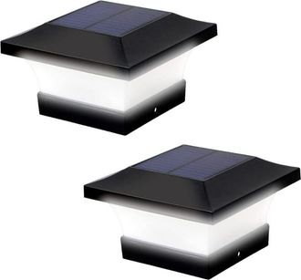 OEM Luces Solares Para Postes, Luces Solares Para Exteriores A Prueba De Agua Para Postes De Madera De 4 X 4, Iluminaci&oacute;n Led Blanca De 6000 K, Decoraci&oacute;n