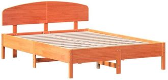 vidaXL Vidaxl - Cama Sin Colch&oacute;n Madera Maciza De Pino Marr&oacute;n Cera 160x200 Cm