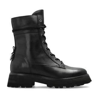 Michael Kors Schoenen, Dames, Zwart, 40 1/2 EU, Leer, Caleb Enkellaarsjes