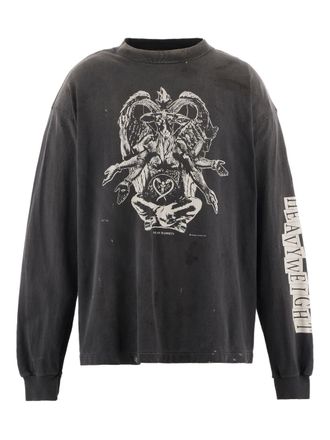 Saint Mxxxxxx long-sleeve graphic tee - men - Cotton - L - Black