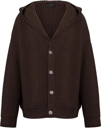 Dondup Cardigan over in pura lana - - Knitwear - Donna - Marrone - M