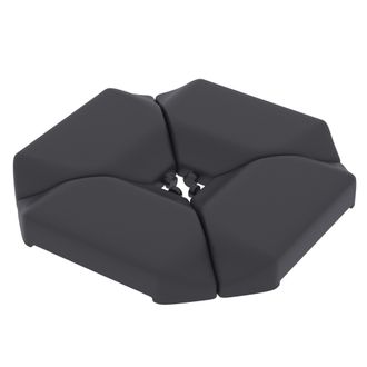 OUTSUNNY Base Para Sombrilla De 4 Piezas, Para Cantilever Y De Doble Cara, Soporte Para Parasol De Hdpe Rellenable Con Agua 77 Kg/arena 100 Kg, Negro
