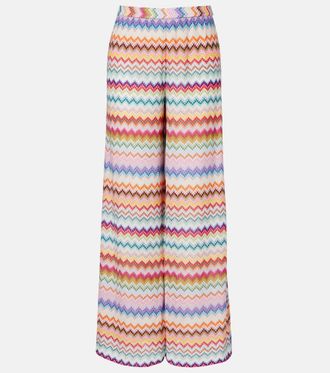 Missoni Pantalones palazzo de lam&eacute; en zigzag