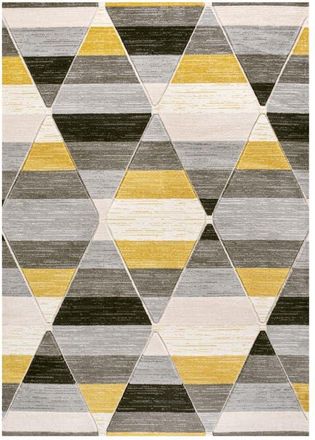 Jonathan Y Designs Kehoe Retro Diamonds Geometric Area Rug in Yellow/gray/cream at Nordstrom, Size 4Ft 0In X 6Ft 0In
