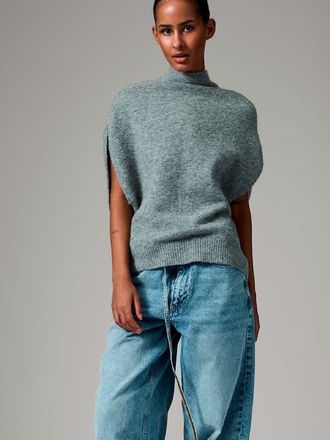 Day Birger Et Mikkelsen Frodie Mock Neck Draped Vest in Grey Melange at Nordstrom, Size X-Large