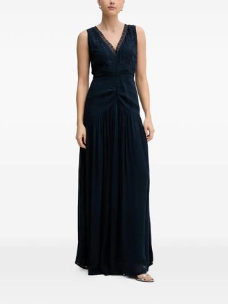 Pedro del Hierro lace gathered maxi dress - Blu