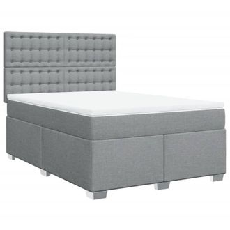 vidaXL Vidaxl - Cama Box Spring Con Colch&oacute;n Tela Gris Claro 140x200 Cm
