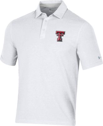 Under Armour Mens Texas Tech Throwback Charged Cotton Polo In White