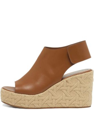 Dior Attitude leather wedge sandals - women - Calf Leather/Calf Leather/Rubber - 39 - Brown