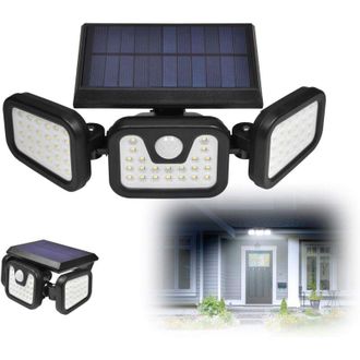 OEM Luces De Seguridad Solares Crezuo, 3 Cabezales Giratorios, 74 Led, Sensor De Movimiento, 550 Lm, Resistente Al Agua Ip65, Para Entrada De Veh&iacute;culos, P
