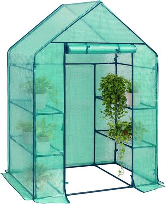 Woltu Invernadero Verde De Jard&iacute;n Con 6 Niveles Para Plantas 143x73x195 Cm Invernadero Tipo Caseta De Jard&iacute;n Cultivos Flores Tomates Y Verduras - Woltu