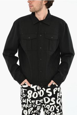 Dsquared2 Overshirt in Lana Vergine con Bottoni Tono su Tono taglia 54