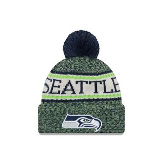 New Era NFL Sideline Winter Bobble Beanie Seattle Seahawks Multicoloured
