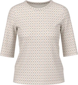 Marc Cain Tops, Dames, Grijs, 2Xl, Katoen, Shirt met 3/4-mouwen van geribd breisel
