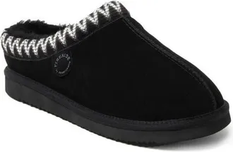 Dearfoams Fireside Grafton Genuine Shearling Clog Slipper with Embroidery in Black at Nordstrom, Size 13