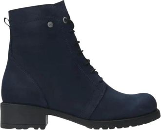 Wolky Quinta XW - Dames - Veterlaarzen - Blauw - 42 EU - Wol - Schoenen