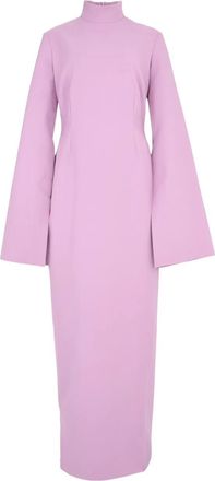 Solace London Abito lungo Josefine con scollo a imbuto - Rosa