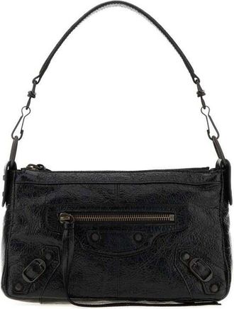 Balenciaga Black Leather Mini Le City Moto Shoulder Bag Borse A Mano