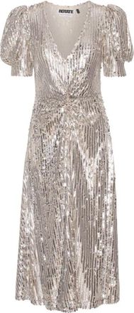 Rotate Sequin Dress Sieriiina Silver - Dames - Feestkleedjes - Grijs - XS - Pailletten - Kleedjes