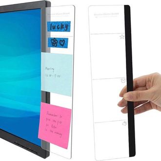 OEM Tablero De Notas De 2 Piezas Para Monitor - Soporte Acr&iacute;lico Para Notas Adhesivas - Organizador De Oficina Para Mensajes Y Notas