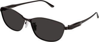 Balenciaga Grey Rectangular Unisex Sunglasses BB0357SA 001 62