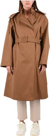 Max Mara Abrigos con cintur&oacute;n - Coats - Mujer - Marr&oacute;n - L