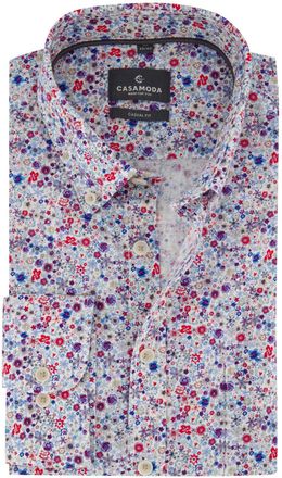 Casamoda Overhemd Casa Moda Casual Fit blauw lange mouw print