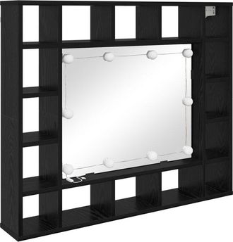 vidaXL Armario de espejo con estante Roble negro 91 x 15 x 76.5 cm Vidaxl